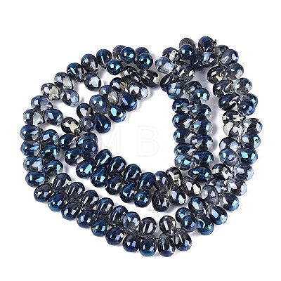 Electroplate Baking Paint Transparent Glass Beads Strands GL-N005-02A-C06-1