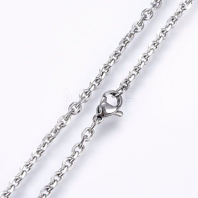 304 Stainless Steel Cable Chain Necklaces NJEW-P226-01P-01-1