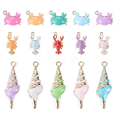 60Pcs 15 Styles Alloy and Enamel Big Pendants FIND-TA0010-95-1