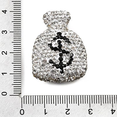 Handmade Polymer Clay Rhinestone Beads CLAY-Z006-04E-1
