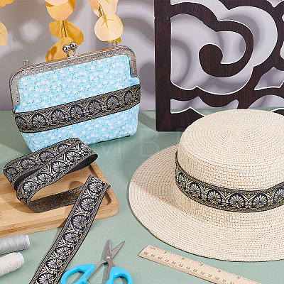 Ethnic Style Polyester Ribbons OCOR-WH0082-544B-1