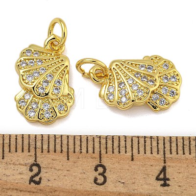 Rack Plating Brass Micro Pave Cubic Zirconia Pendants KK-I718-27G-03-1