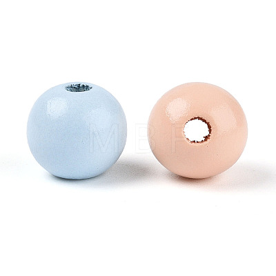 Easter Spray Painted Schima Wood Beads WOOD-T033-03M-02-1