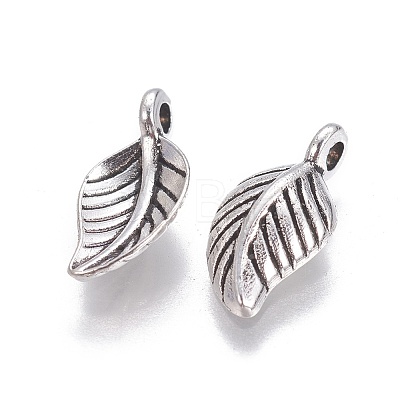 Tibetan Style Alloy Leaf Pendants LS-TIBEP-1011-AS-FF-1