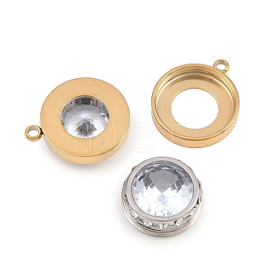 304 Stainless Steel Rhinestone Pendants STAS-Z203-01G-01-1