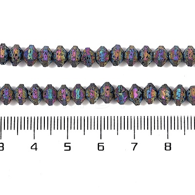 Electroplated Natural Lava Rock Beads Strands G-A234-F02-01E-1