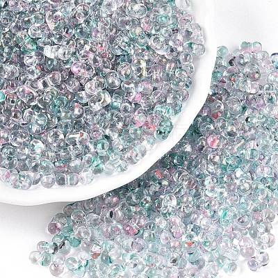 Spray Painted Glass Seed Beads SEED-T007-08G-1