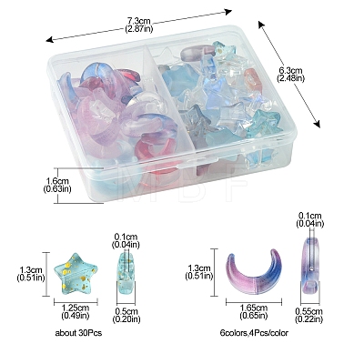 54Pcs Handmade Lampwork Beads and Glass Bead Sets LAMP-FS0001-14-1