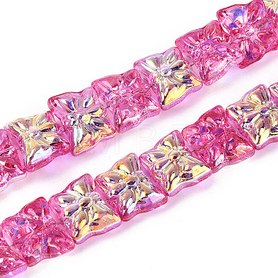 Baking Paint Electroplate Transparent Glass Beads Strands EGLA-N020-05B-1