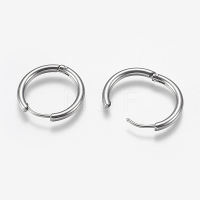 304 Stainless Steel Huggie Hoop Earring Findings STAS-I097-051A-1