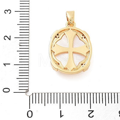 Rack Plating Brass Clear Cubic Zirconia Charms KK-L217-003G-1