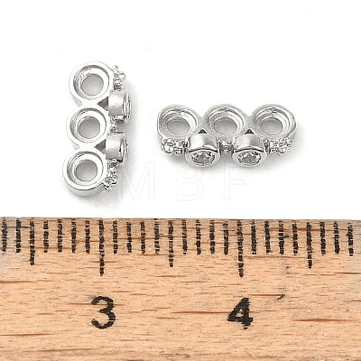 Rack Plating Brass Pave Clear Cubic Zirconia Spacer Bars X-KK-B088-11B-P-1