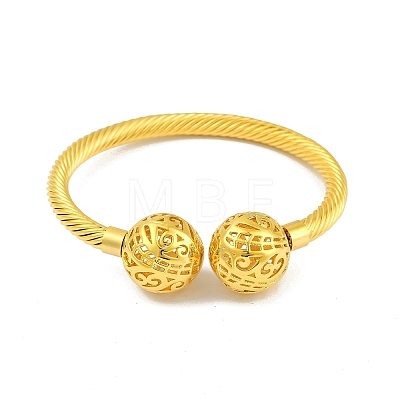 Hollow Round Brass Open Cuff Bangles BJEW-Z074-04G-1