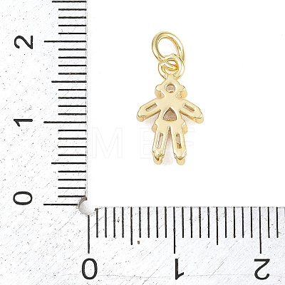 Brass Micro Pave Clear Cubic Zirconia Pendants KK-D258-40G-02-1