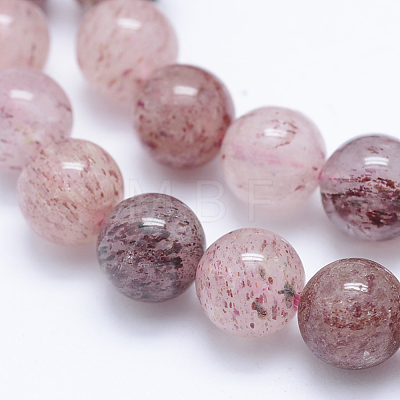 Natural Strawberry Quartz Beads Strands G-J373-16-6mm-1