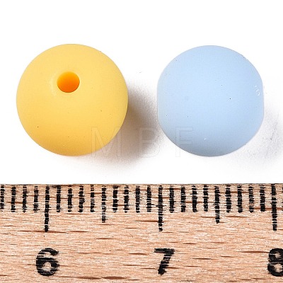 Rubberized Style Imitated Silicone Acrylic Beads MACR-T048-01C-11-1