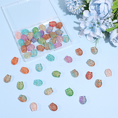 60Pcs Baking Paint Transparent Glass Beads DGLA-SC0001-10-1