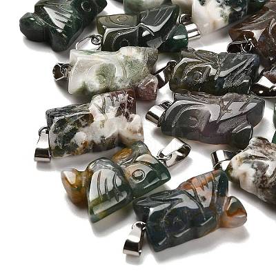 Natural Indian Agate Pendants G-B127-09P-07-1