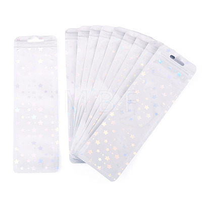 50Pcs Rectangle Glitter Holographic Plastic Yin-yang Zip Top Gift Bags OPP-TADJ0001-07C-1