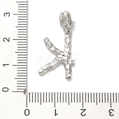 Rack Plating Brass Micro Pave Cubic Zirconia European Dangle Charms KK-L210-015P-K-1