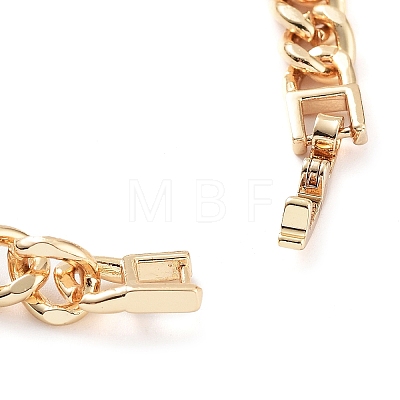 Cubic Zirconia Link Bracelet with Golden Brass Curb Chains BJEW-C055-06I-G-1