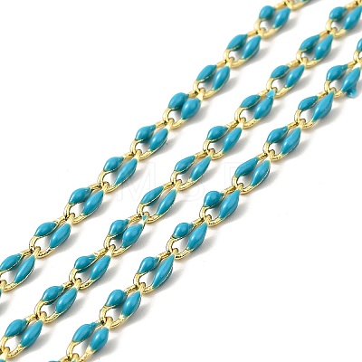 Brass Enamel Curb Chains CHC-C003-13G-06-1