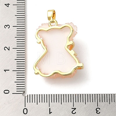 Rack Plating Brass Resin Cubic Zirconia Pendants KK-K274-04G-1