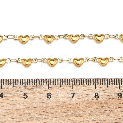 304 Stainless Steel Heart Link Bracelets X-BJEW-M121-03G-1