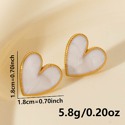 Fashionable 304 Stainless Steel Heart Stud Earrings JW1636-2-1