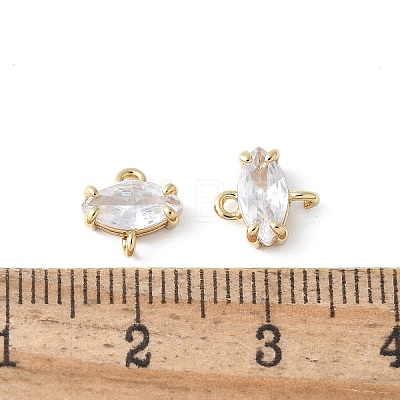 Brass Pave Cubic Zirconia Connector Charms KK-F892-53G-12-1