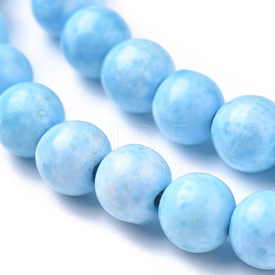 Assembled Synthetic Hemimorphite and Larimar Beads Strands G-D0006-C01-6mm-1