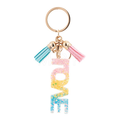 Alloy & Resin Tassel Keychains AJEW-TADJ0001-18A-1
