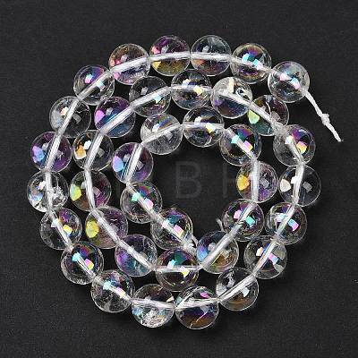Electroplated Natural Quartz Crystal Beads Strands LS-G-K285-09-10mm-02-1