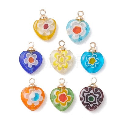 Handmade Millefiori Lampwork Pendants PALLOY-JF05205-1
