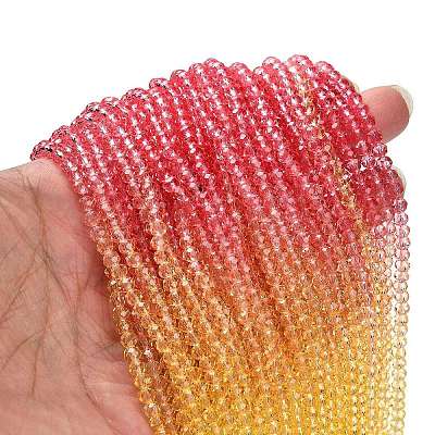 Transparent Painted Glass Beads Strands X1-DGLA-A034-T4mm-A07-1