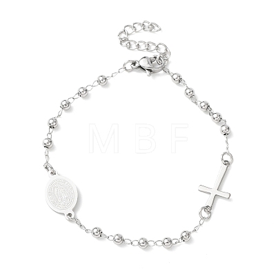 Religion 304 Stainless Steel Link Bracelets BJEW-F524-05B-P-1