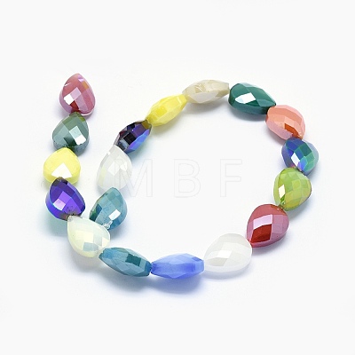 Electroplated Glass Beads Strands EGLA-J105-M01-1