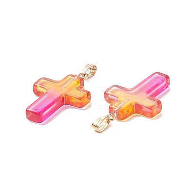 Two Tone Transparent Glass Pendants LS-GLAA-A004-02B-1
