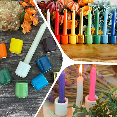 10Pcs Porcelain Candle Cups AJEW-SC0004-45B-1