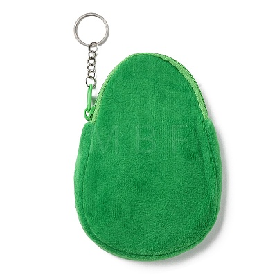 Cartoon Style Avocado Fluffy Cloth Wallets AJEW-I066-01E-1