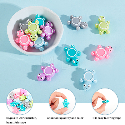  12Pcs 6 Colors Silicone Beads SIL-NB0001-12-1