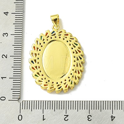 Real 18K Gold Plated Brass Micro Pave Cubic Zirconia Pendants KK-H472-16G-01-1