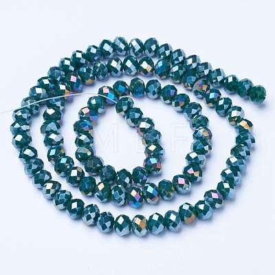 Electroplate Glass Beads Strands EGLA-A034-P8mm-B10-1
