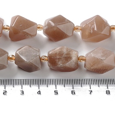 Natural Peach Moonstone Beads Strands G-C182-13-02-1