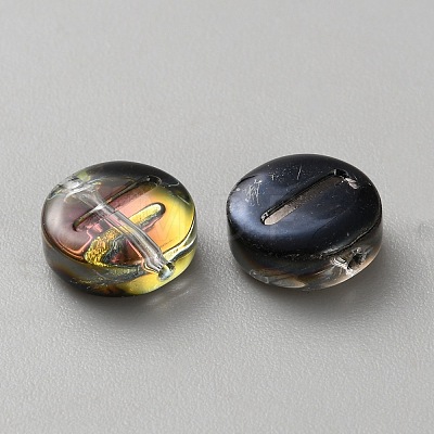 Transparent Electroplated UV Plating Glass Beads GLAA-TAC0024-12D-I-1