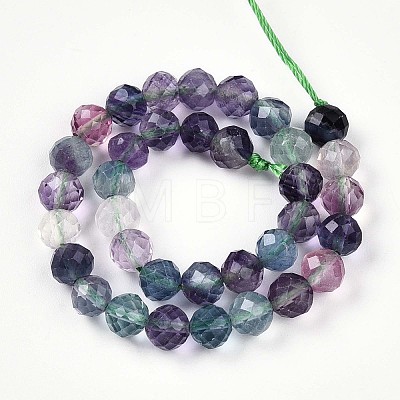 Natural Rainbow Fluorite Beads Strands G-S345-6mm-29-1