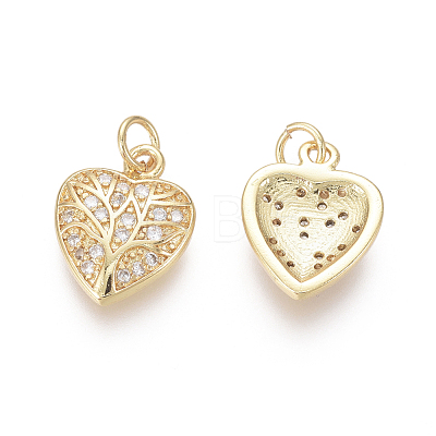 Golden Plated Brass Charms ZIRC-L087-038G-1