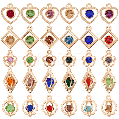 100Pcs 5 Styles Rack Plating Eco-Friendly Iron Pendants IFIN-BM0001-02-1