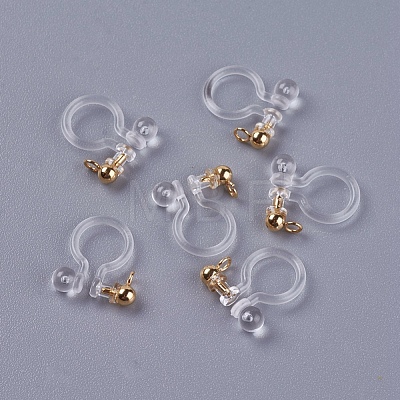 Transparent U Type Alloy Ear Clip X-PALLOY-WH0009-01G-1