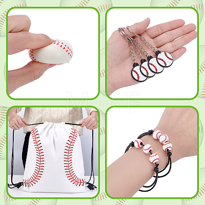 15Pcs Sport Theme Acrylic Beaded Bracelets for Men Women BJEW-JOY0001-08-1